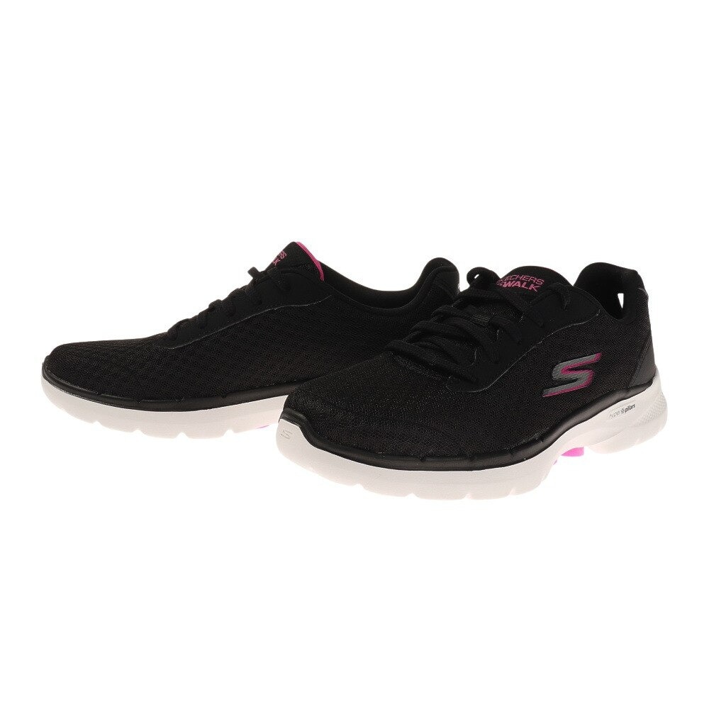 スケッチャーズ（SKECHERS）（レディース）スニーカー ウォーキングシューズ GO WALK 6 ICONIC VISION 124514-BKHP