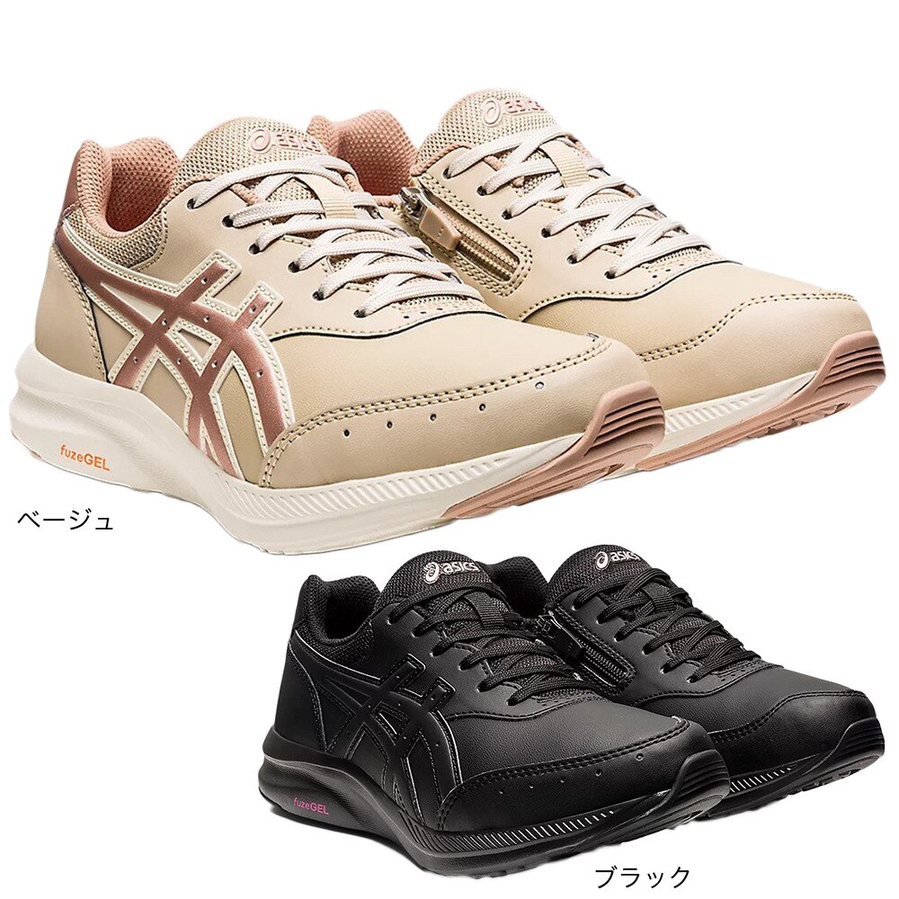 アシックス（ASICS）（レディース）GEL-FUNWALKER W053 ゲル ファンウォーカー ブラック 黒 1292A053.001 スニーカー ウォーキングシューズ ファスナー 軽量