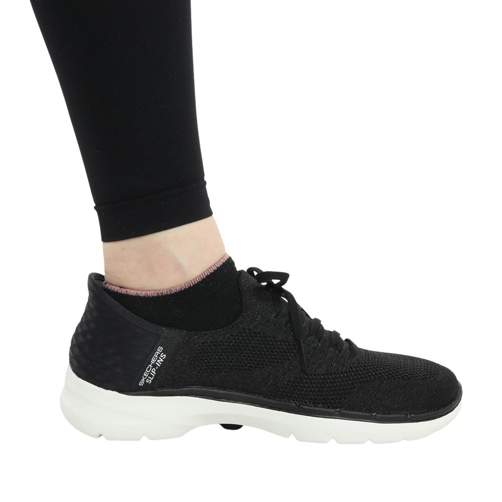 スケッチャーズ（SKECHERS）（レディース） スニーカー ゴー ウォーク 6 ラブリー デイ ブラック 124568-BKW 通気性 スリップインズ