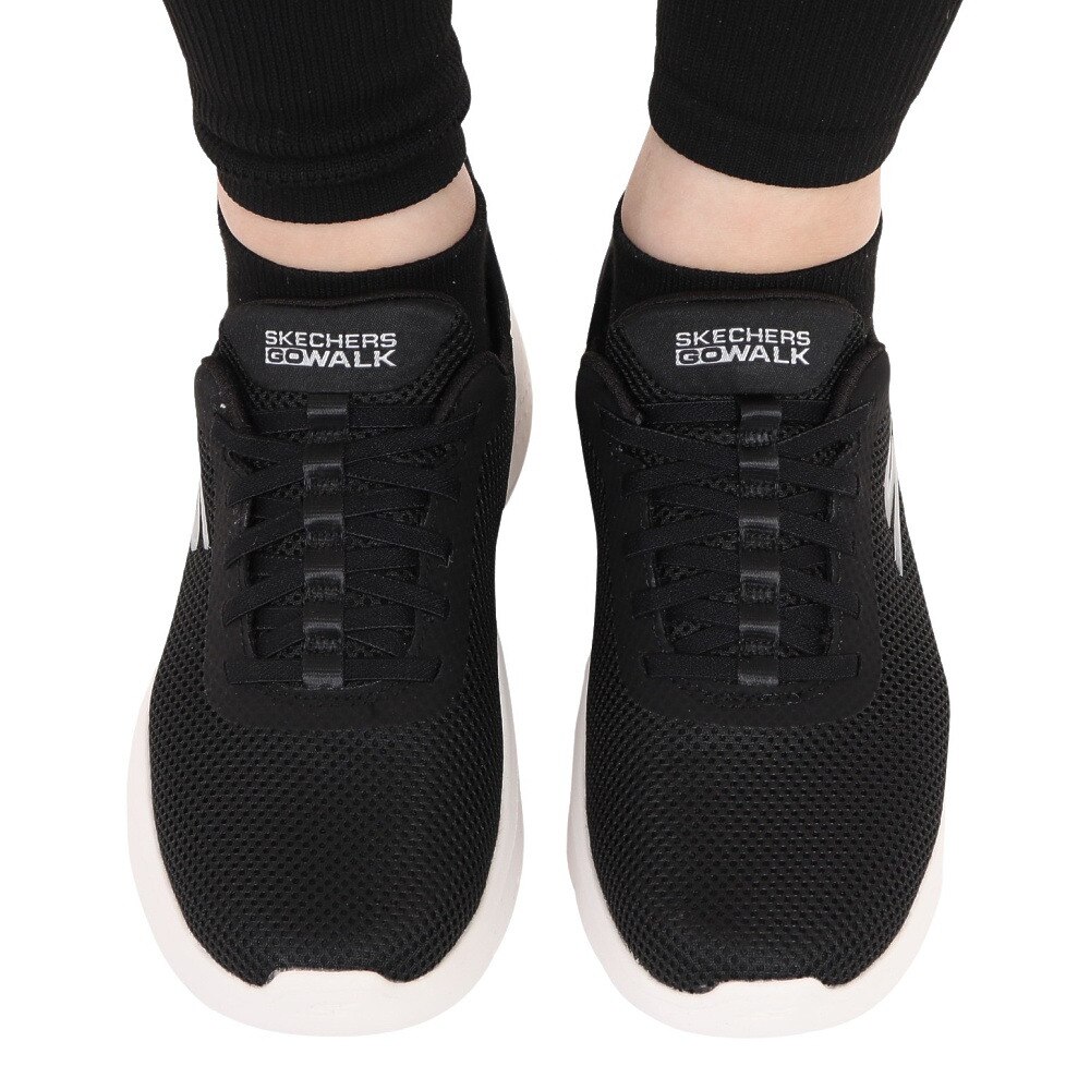 スケッチャーズ（SKECHERS）（レディース）スニーカー ゴー ウォーク フレックス GE スリップインズ ブラック 124975-BKW 軽量 通気性