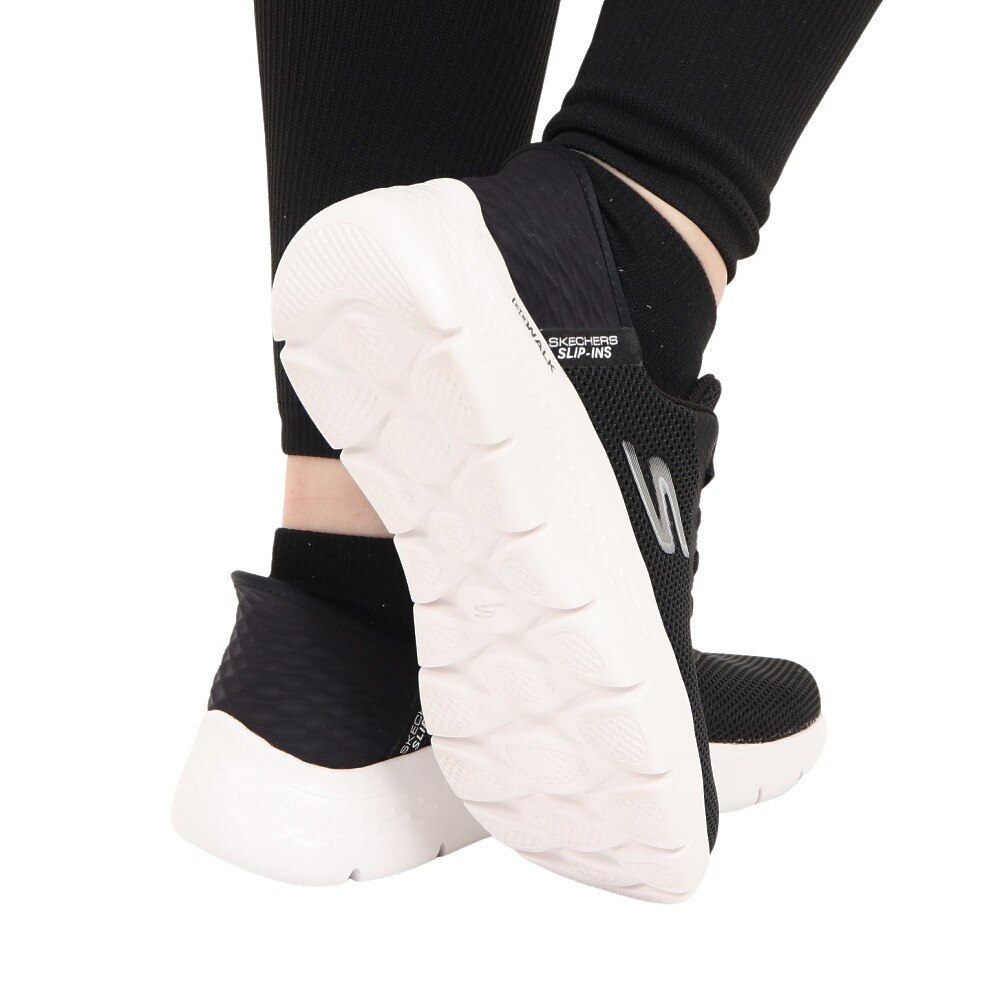 スケッチャーズ（SKECHERS）（レディース）スニーカー ゴー ウォーク フレックス GE スリップインズ ブラック 124975-BKW 軽量 通気性