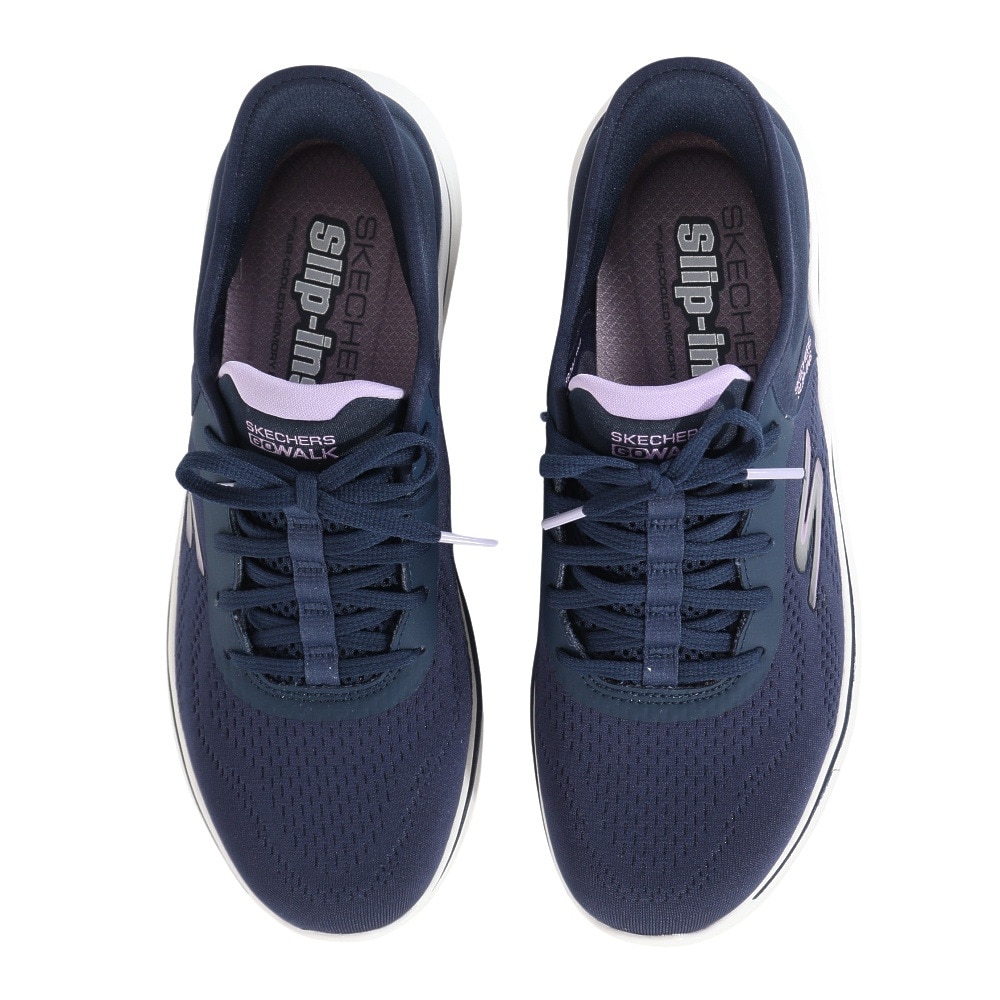 スケッチャーズ（SKECHERS）（レディース）ウォーキングシューズ スリップインズ ゴーウォーク7 バリン ネイビー 125233-NVLV スニーカー ハンズフリー 通気性
