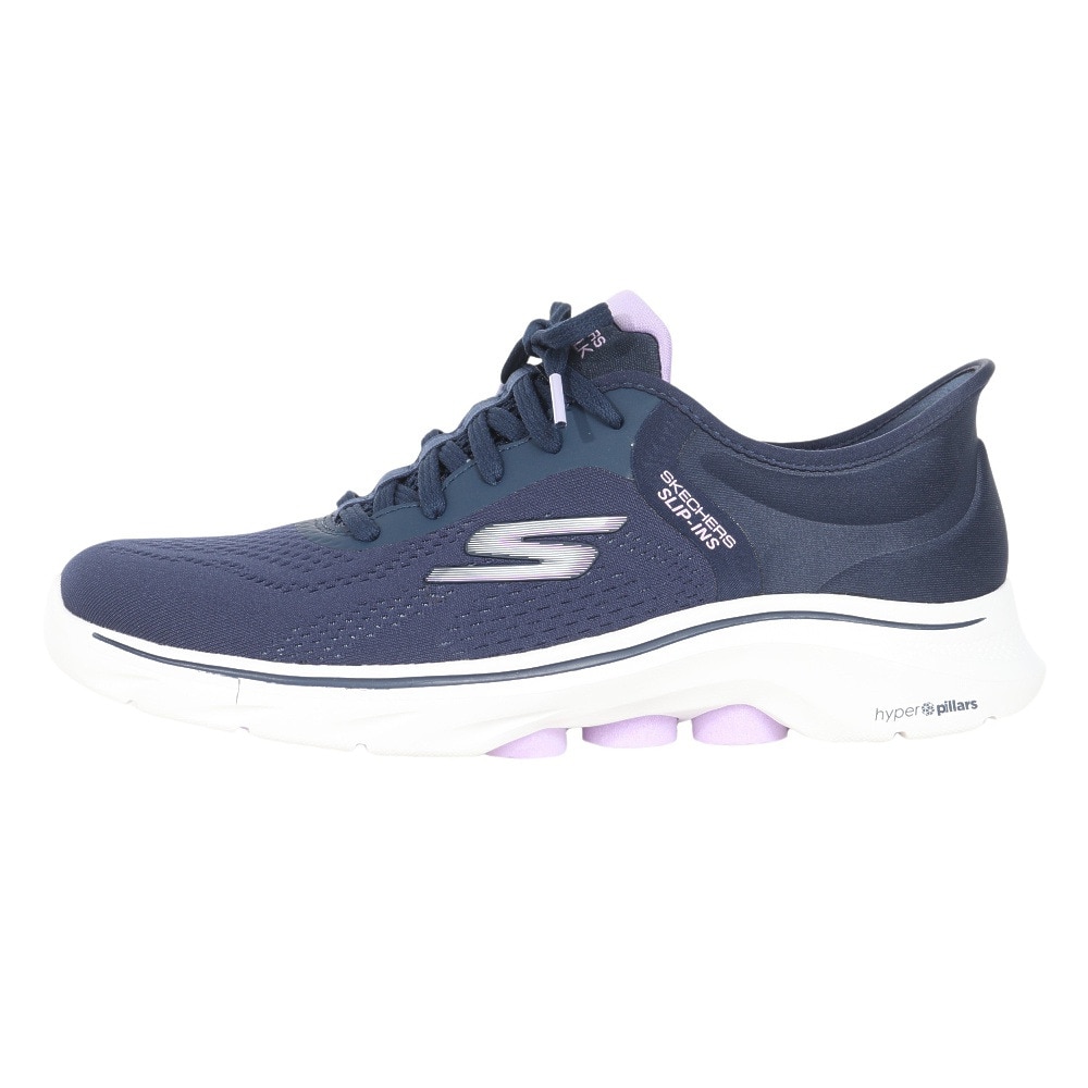 スケッチャーズ（SKECHERS）（レディース）ウォーキングシューズ スリップインズ ゴーウォーク7 バリン ネイビー 125233-NVLV スニーカー ハンズフリー 通気性