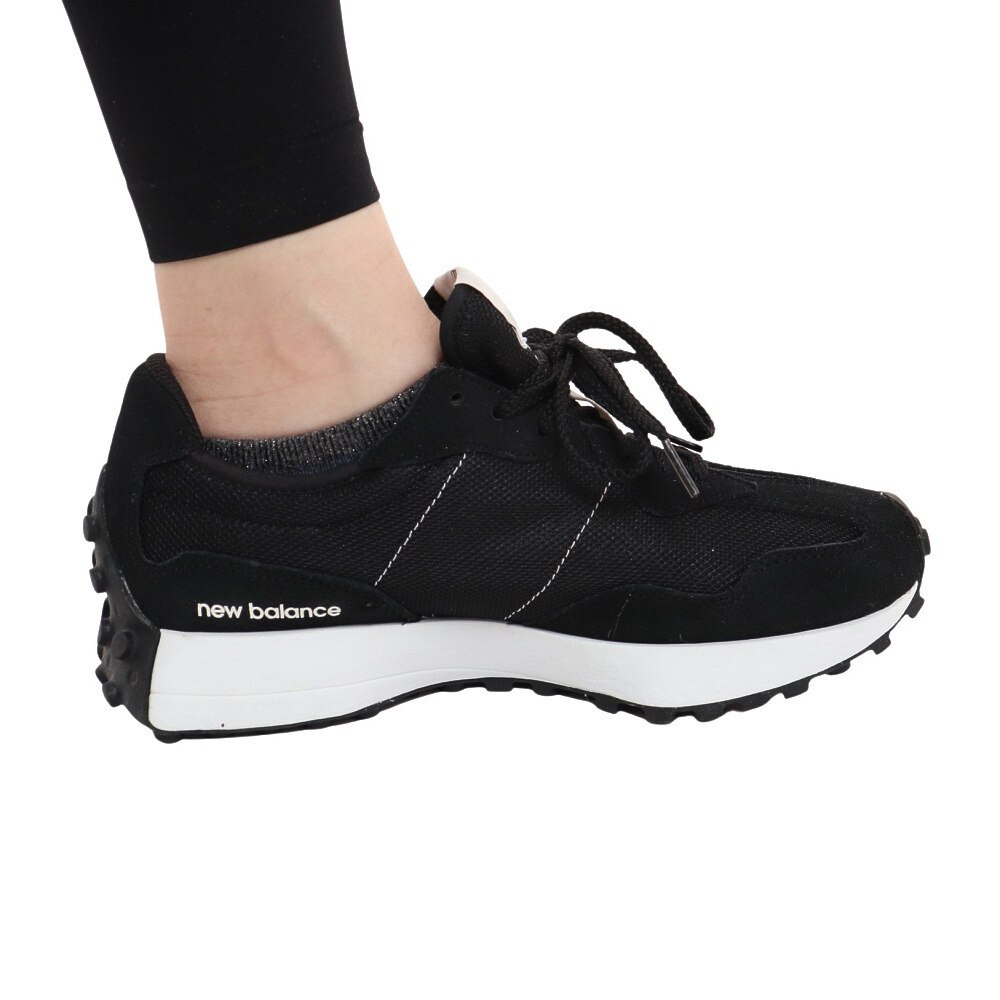 ニューバランス（new balance）（メンズ、レディース）スニーカー 327 CBW 黒 ブラック MS327CBW D ビックロゴ 厚底 スエード 普段履き 通勤 通学 カジュアル★★★