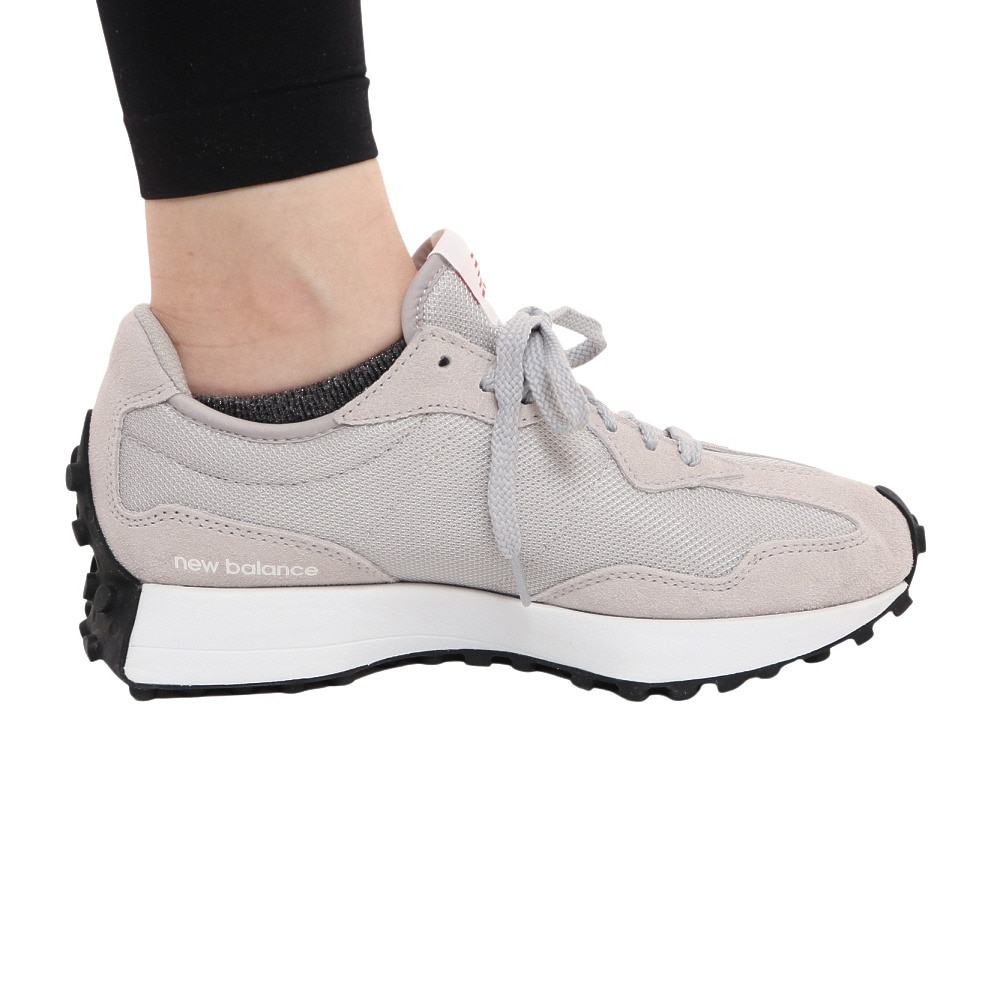 ニューバランス（new balance）（メンズ、レディース）スニーカー 327 MS327 CGW D グレー ビックロゴ リンクコーデ 厚底 スエード 普段履き 通勤 通学 ★★★