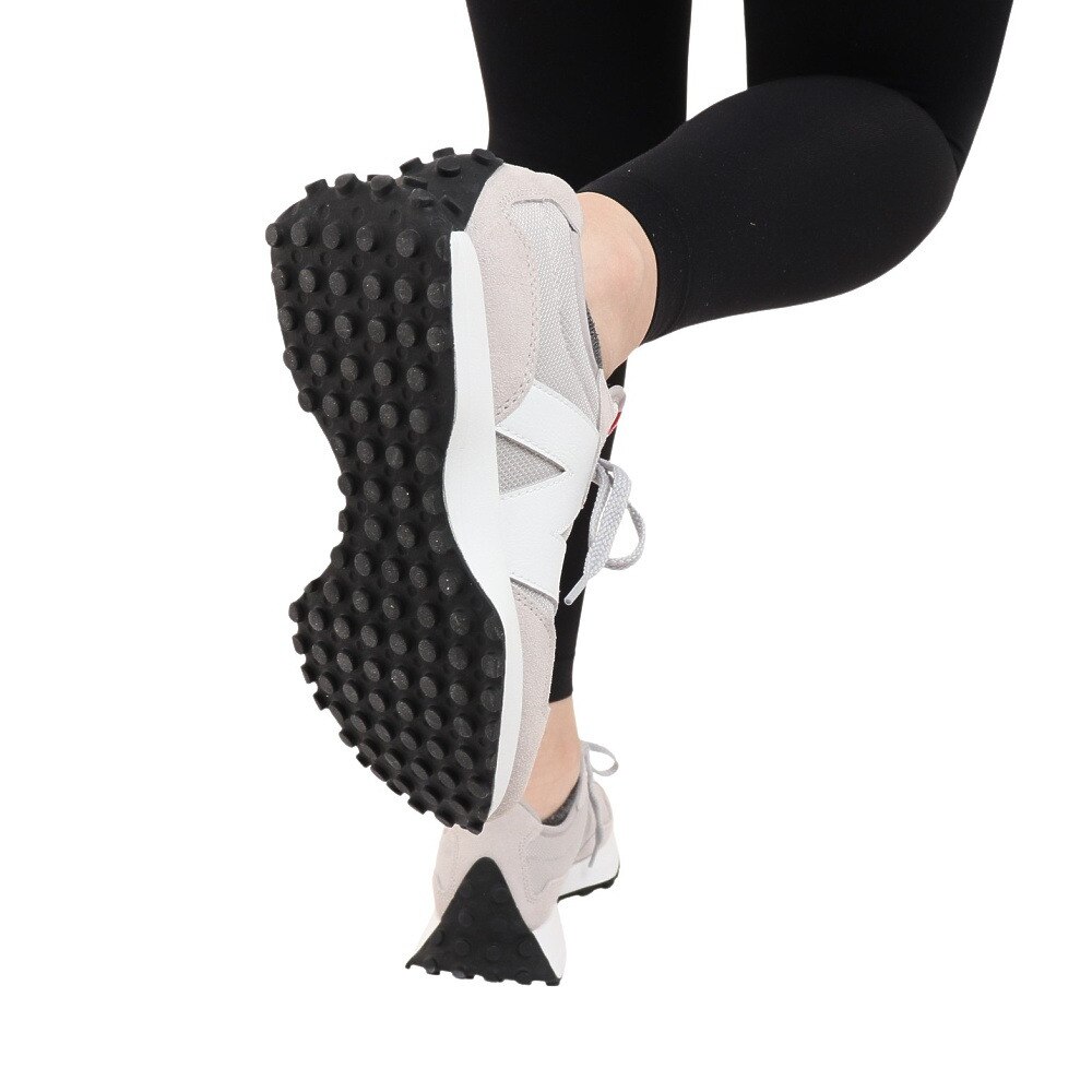 ニューバランス（new balance）（メンズ、レディース）スニーカー 327 MS327 CGW D グレー ビックロゴ リンクコーデ 厚底 スエード 普段履き 通勤 通学 ★★★