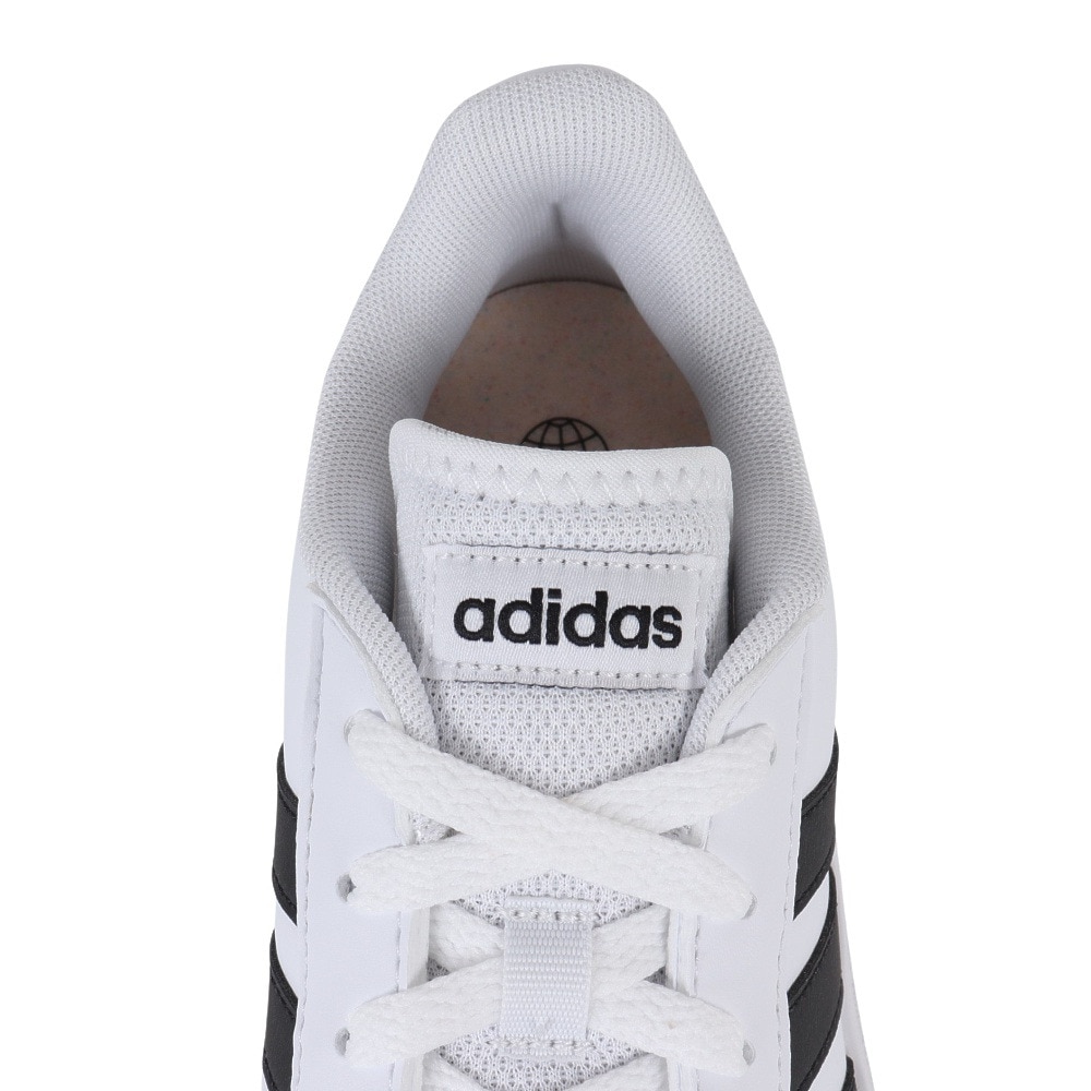 アディダス（adidas）（メンズ）スニーカー グランドコートベース2M ホワイト ブラック GW9250 カジュアル スポーツシューズ クラシカル 部活 通学 運動