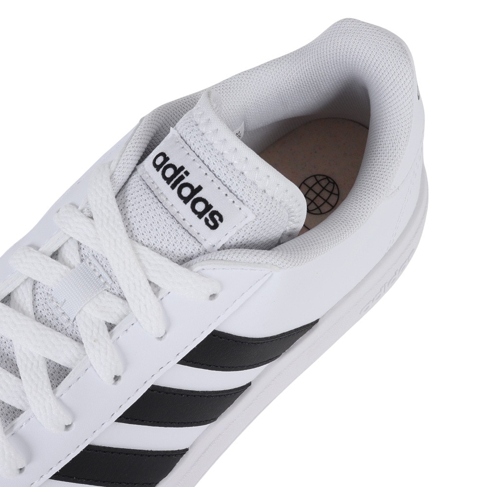 アディダス（adidas）（メンズ）スニーカー グランドコートベース2M ホワイト ブラック GW9250 カジュアル スポーツシューズ クラシカル 部活 通学 運動