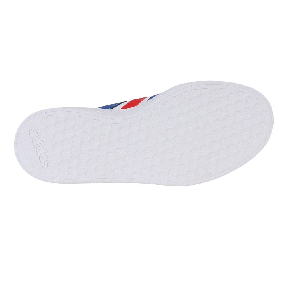 アディダス（adidas）（メンズ）スニーカー グランドコートベース2.0M ホワイト ブルー GW9252 カジュアル スポーツシューズ クラシカル 部活 通学 運動