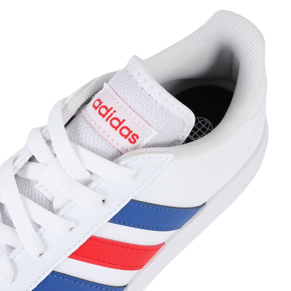 アディダス（adidas）（メンズ）スニーカー グランドコートベース2.0M ホワイト ブルー GW9252 カジュアル スポーツシューズ クラシカル 部活 通学 運動