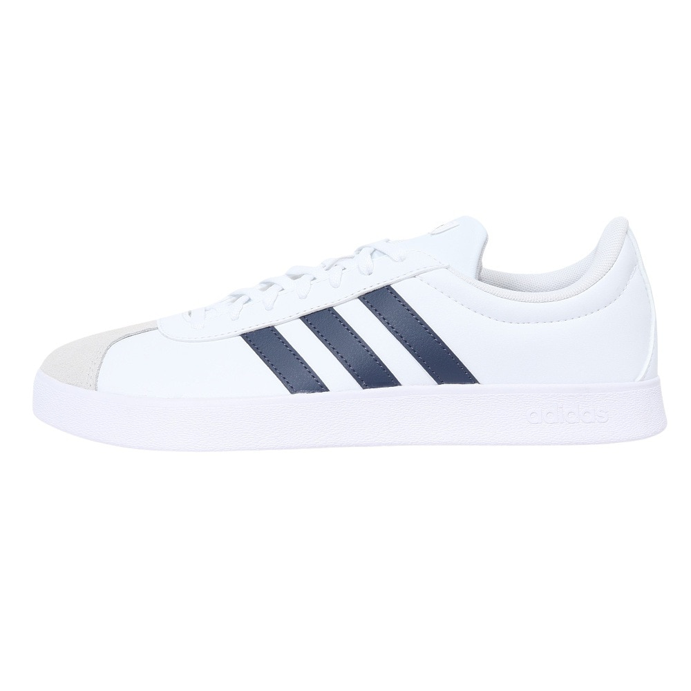 アディダス（adidas）（メンズ）スニーカー VLコートベース M ホワイト ネイビー ID3709 カジュアル スポーツ シューズ 快適 タウン 街履き 登校 通学 