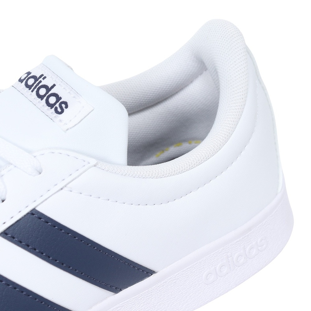 アディダス（adidas）（メンズ）スニーカー VLコートベース M ホワイト ネイビー ID3709 カジュアル スポーツ シューズ 快適 タウン 街履き 登校 通学 