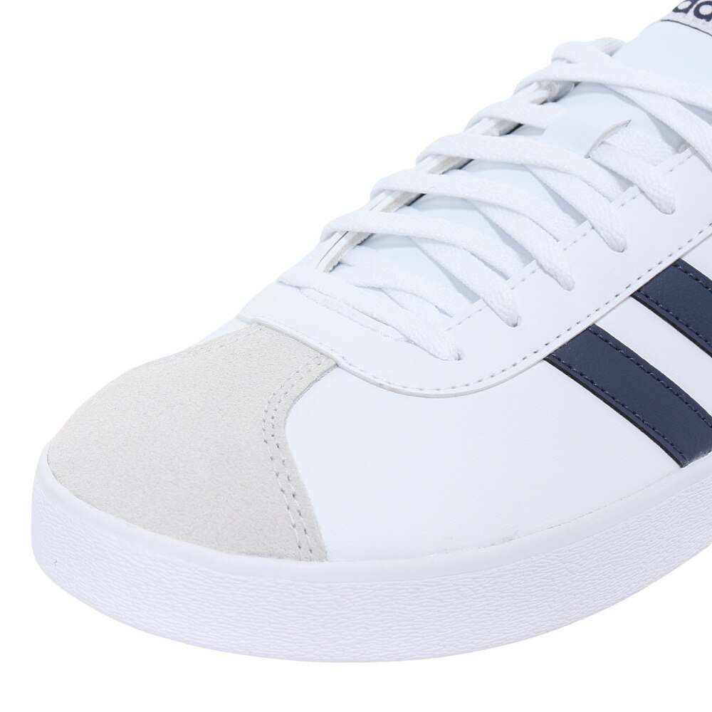 アディダス（adidas）（メンズ）スニーカー VLコートベース M ホワイト ネイビー ID3709 カジュアル スポーツ シューズ 快適 タウン 街履き 登校 通学 