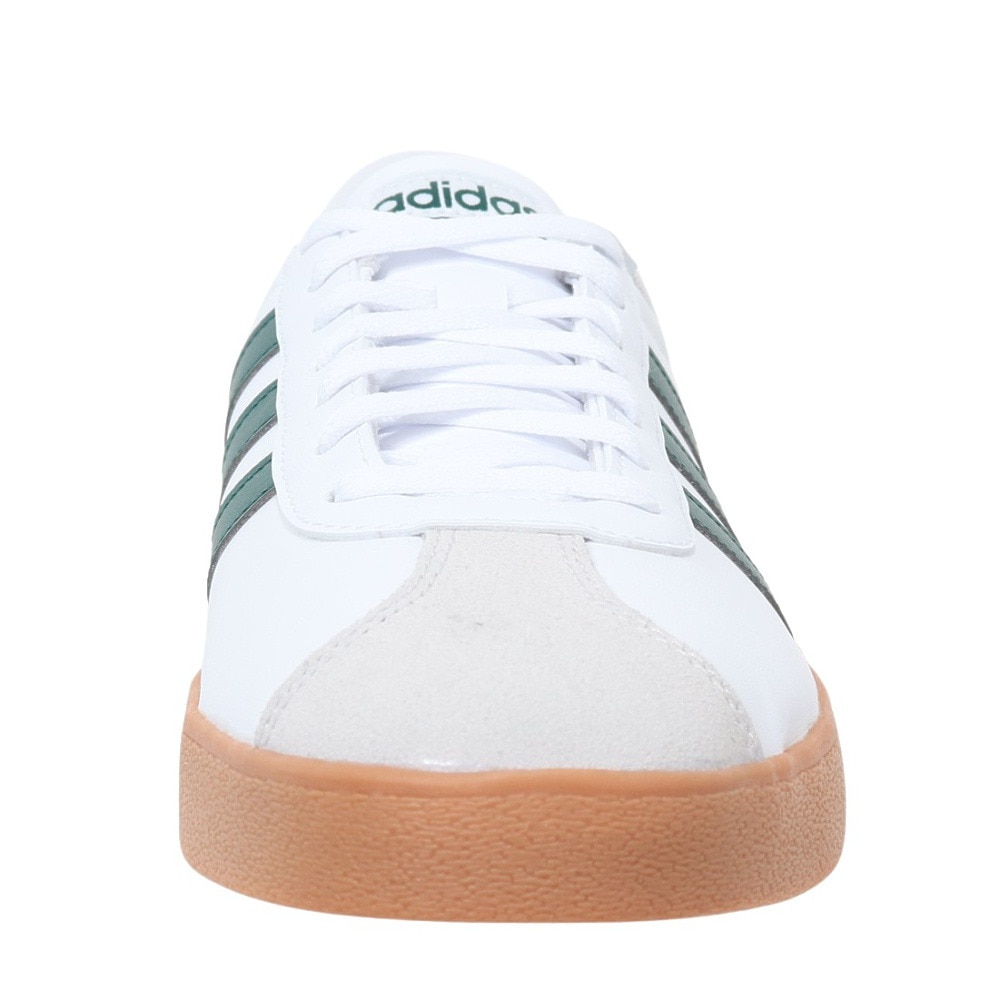 アディダス（adidas）（メンズ）スニーカー VLコートベース M ホワイト グリーン ID3710 カジュアル スポーツ シューズ 快適 タウン 街履き 登校 通学 