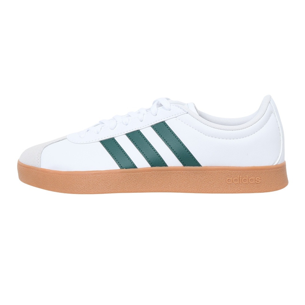 アディダス（adidas）（メンズ）スニーカー VLコートベース M ホワイト グリーン ID3710 カジュアル スポーツ シューズ 快適 タウン 街履き 登校 通学 