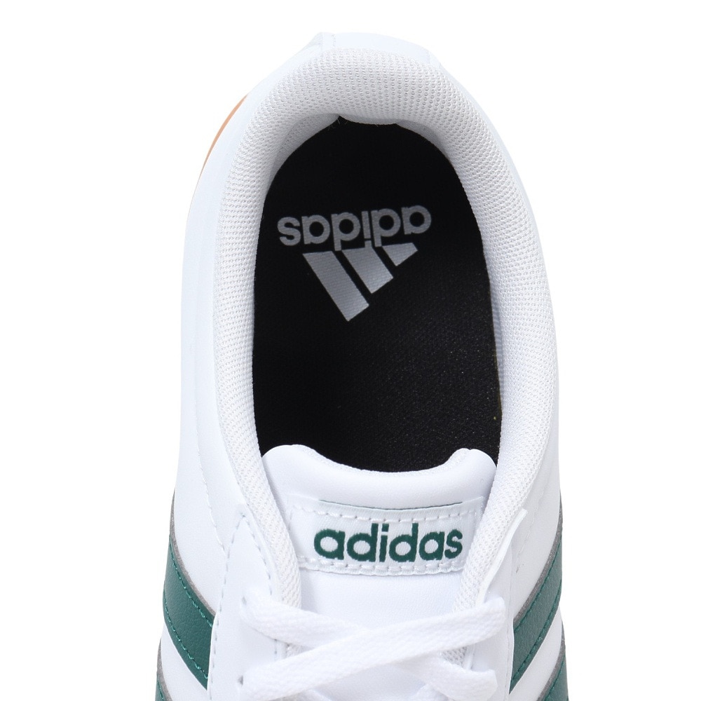アディダス（adidas）（メンズ）スニーカー VLコートベース M ホワイト グリーン ID3710 カジュアル スポーツ シューズ 快適 タウン 街履き 登校 通学 