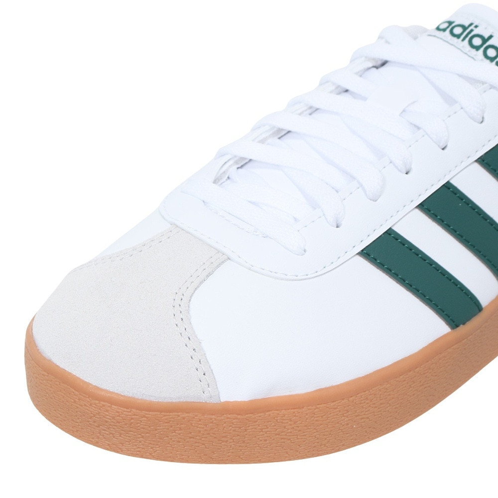 アディダス（adidas）（メンズ）スニーカー VLコートベース M ホワイト グリーン ID3710 カジュアル スポーツ シューズ 快適 タウン 街履き 登校 通学 