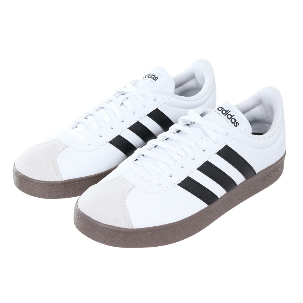 アディダス（adidas）（メンズ）スニーカー VLコートベース M ホワイトID3711 カジュアル スポーツ シューズ 快適 タウン 街履き 普段使い 登校 通学 