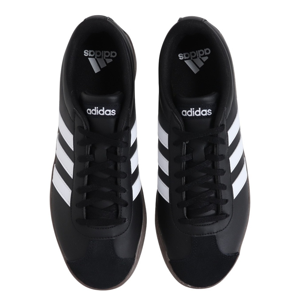 アディダス（adidas）（メンズ）スニーカー VLコートベース M ブラック ID3712 カジュアル スポーツ シューズ 快適 タウン 街履き 普段使い 登校 通学 