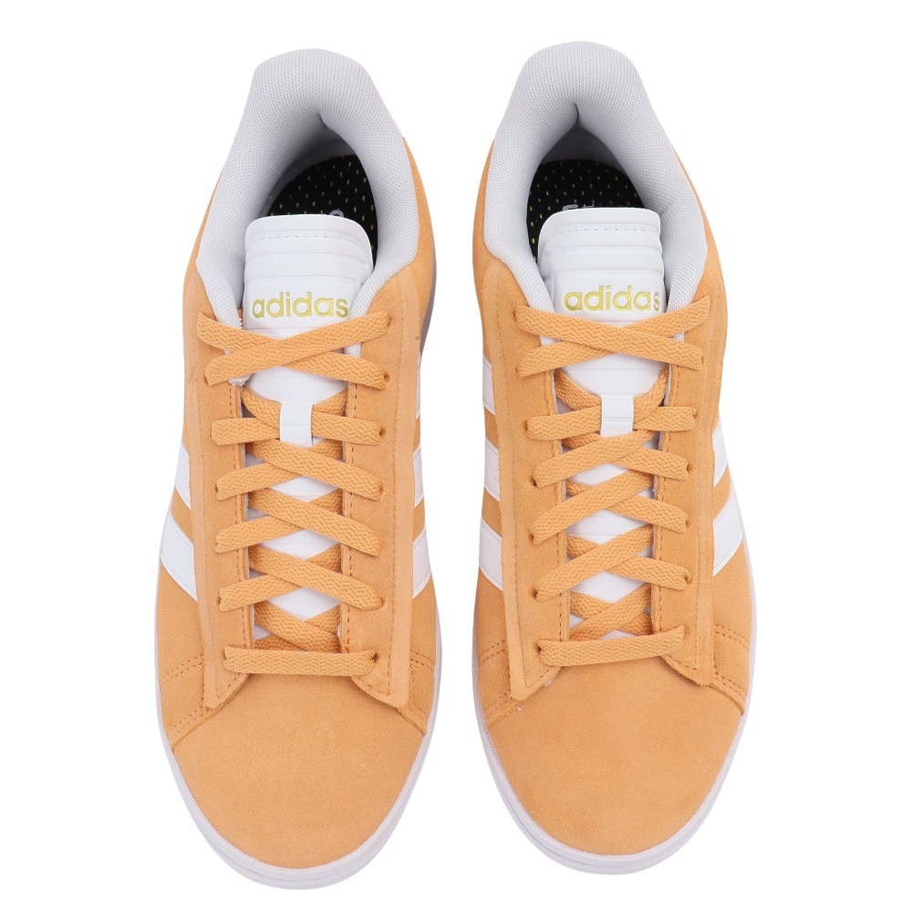 アディダス（adidas）（メンズ）スニーカー グランドコートアルファ オレンジ IE1463 カジュアル スポーツ シューズ 快適 タウン 街履き 普段使い 登校 通学 