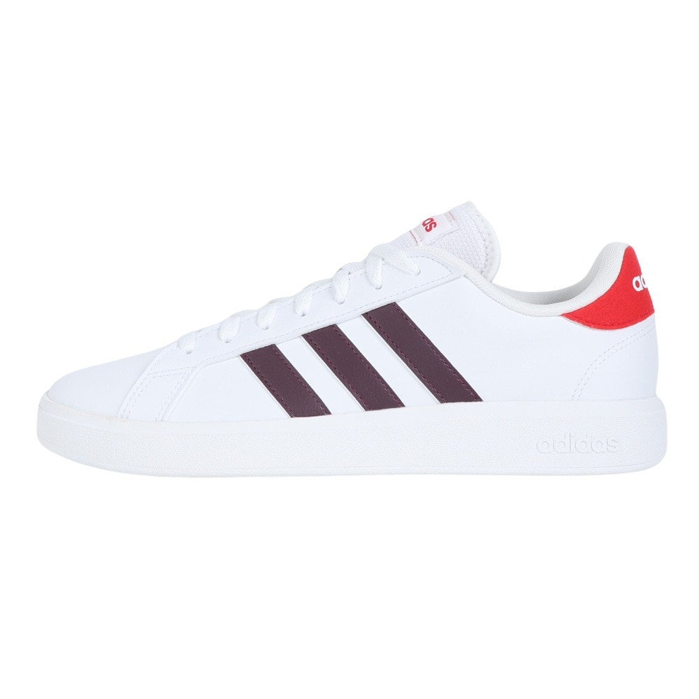 アディダス（adidas）（メンズ）スニーカー グランドコートベース2.0M ホワイト ブラウン IE5258 カジュアル スポーツシューズ クラシカル 部活 通学 運動
