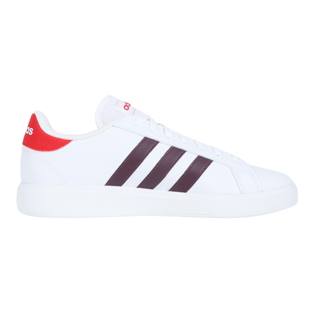 アディダス（adidas）（メンズ）スニーカー グランドコートベース2.0M ホワイト ブラウン IE5258 カジュアル スポーツシューズ クラシカル 部活 通学 運動