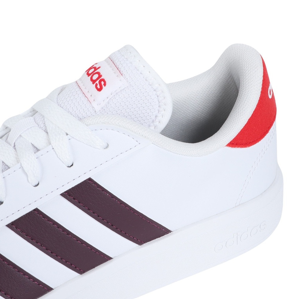 アディダス（adidas）（メンズ）スニーカー グランドコートベース2.0M ホワイト ブラウン IE5258 カジュアル スポーツシューズ クラシカル 部活 通学 運動