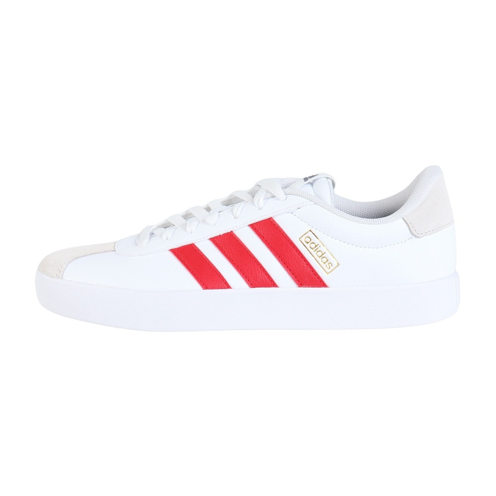 アディダス（adidas）（メンズ）スニーカー VLコート3.0 ホワイト レッド IF4464 カジュアル スポーツシューズ クッション性 タウン 町履き 登校 通学 
