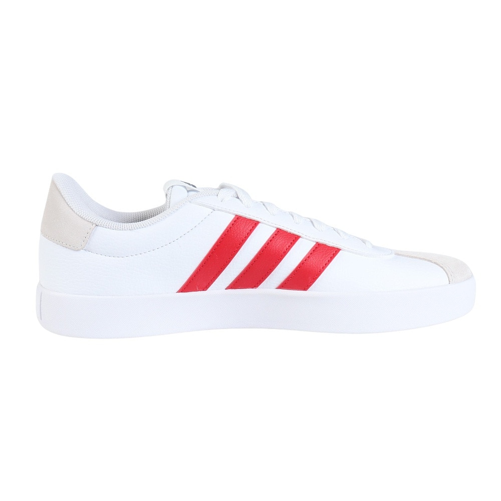 アディダス（adidas）（メンズ）スニーカー VLコート3.0 ホワイト レッド IF4464 カジュアル スポーツシューズ クッション性 タウン 町履き 登校 通学 