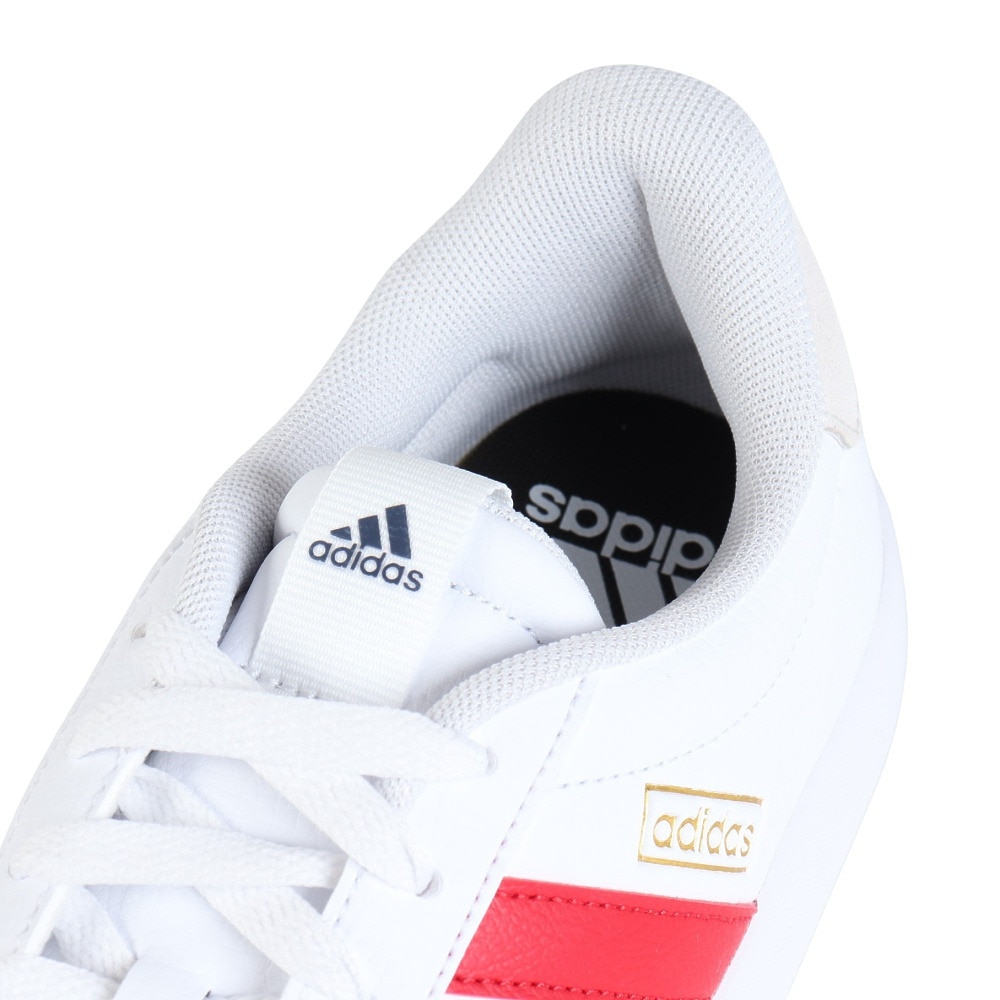 アディダス（adidas）（メンズ）スニーカー VLコート3.0 ホワイト レッド IF4464 カジュアル スポーツシューズ クッション性 タウン 町履き 登校 通学 