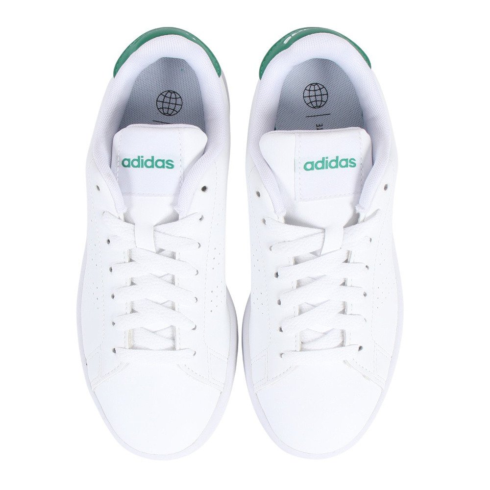 アディダス（adidas）（メンズ）スニーカー アドバンコート U ホワイト グリーン GZ5300 カジュアル スポーツ シューズ 快適 タウン 街履き 登校 通学