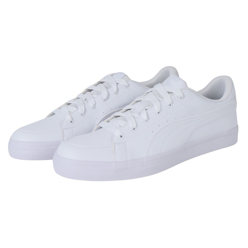プーマ（PUMA）（メンズ、レディース）スニーカー Vコートバルク ホワイト 38990701 スポーツ シューズ クッション性  シンプル 学校 部活 登校 通学 白靴