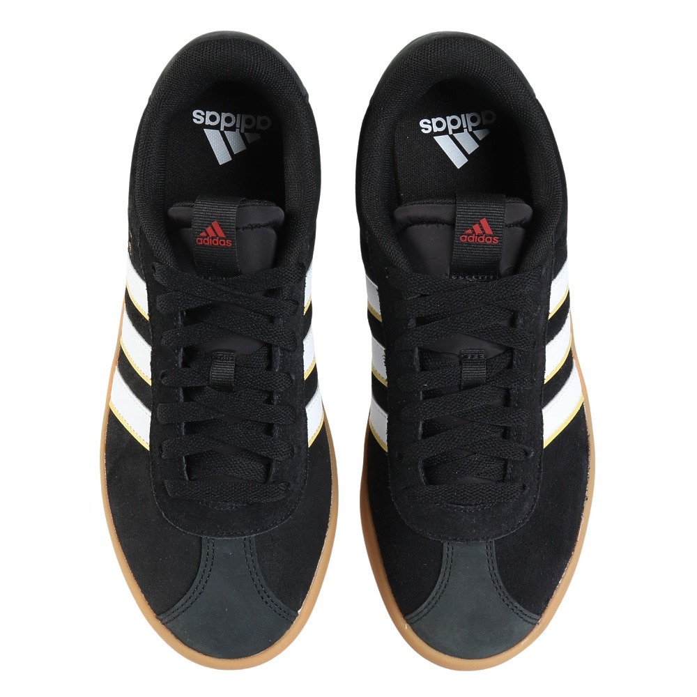 アディダス（adidas）（メンズ、レディース）スニーカー VLコート3.0 ブラック ホワイト IH4789 カジュアル スポーツシューズ クッション性 普段使 登校 通学
