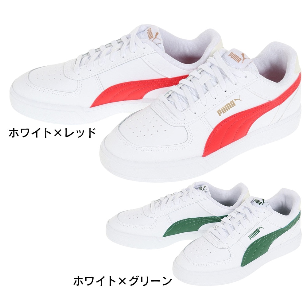 プーマ（PUMA）（メンズ）スニーカー ケーブン ホワイト レッド 38081025 スポーツ カジュアル シューズ クッション性 タウン 普段履き