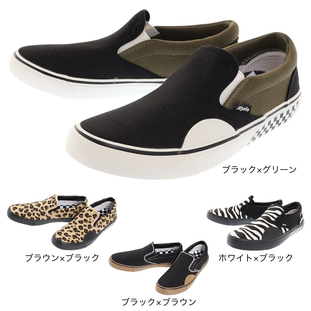 SLYDE（SLYDE）（メンズ、レディース）スニーカー スケートボード TECH SLIP-ON SL-FTW-102-LE/BK スケシュー スケーター