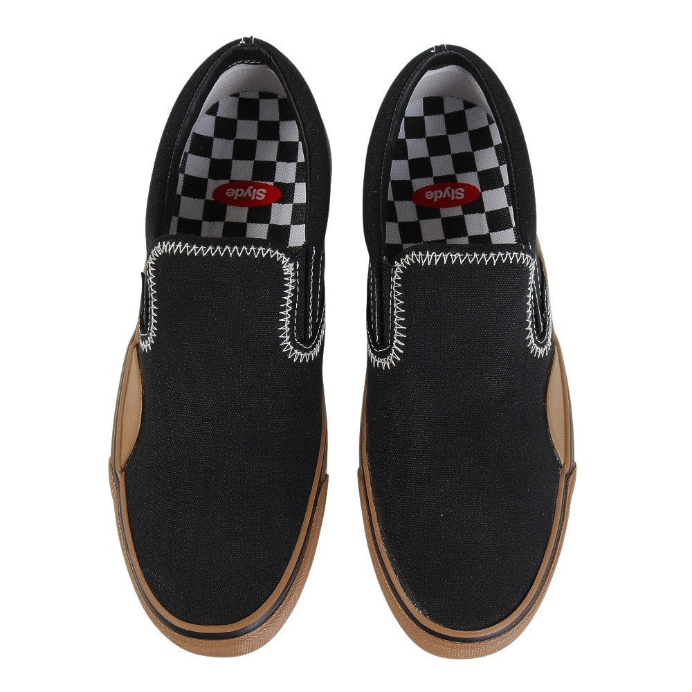 スライド（SLYDE）（メンズ、レディース）スニーカー スケートボード TECH SLIP-ON SL-FTW-105-BK/GM スケシュー スケーター