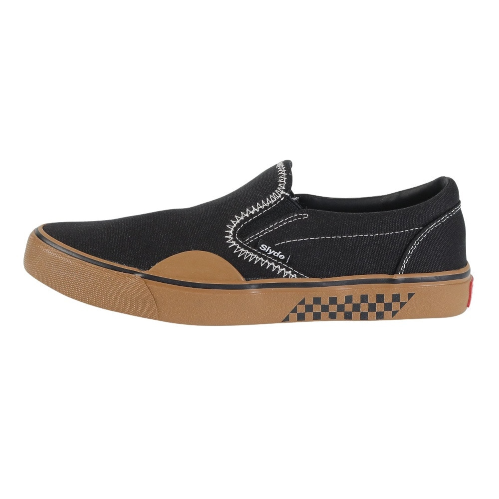 スライド（SLYDE）（メンズ、レディース）スニーカー スケートボード TECH SLIP-ON SL-FTW-105-BK/GM スケシュー スケーター