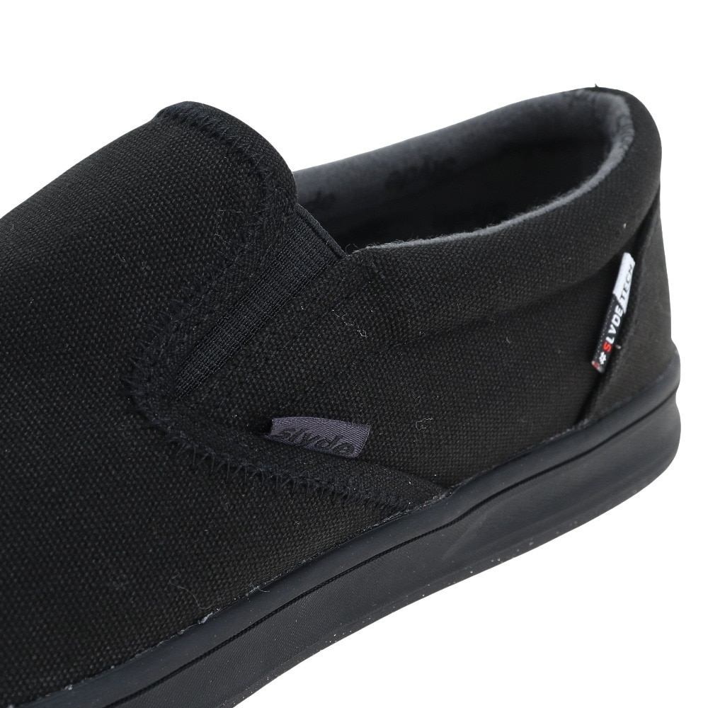 スライド（SLYDE）（メンズ）スニーカー スリッポン メンズ 黒 ウォータープルーフ スケーター ローカット WATER PROOF SLIP-ON ブラック SL-FTW-BNO201BLK 