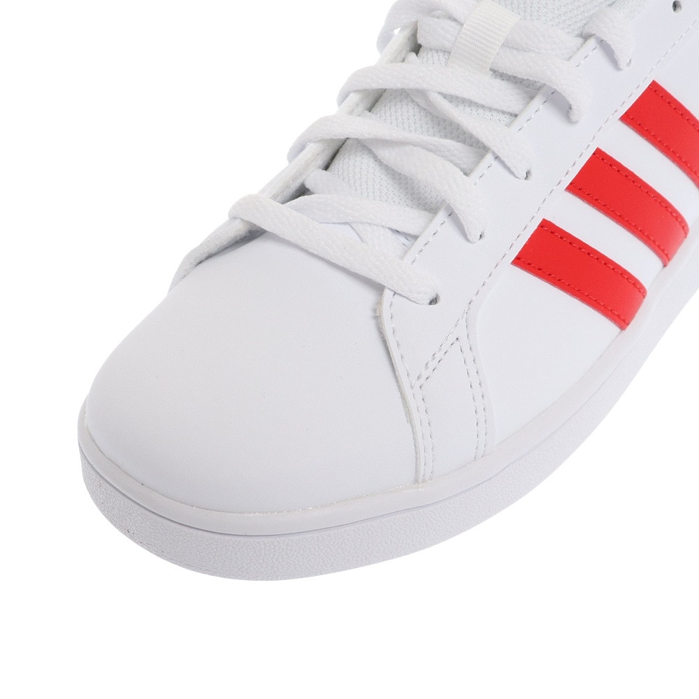 アディダス（adidas）（レディース）グランドコート ホワイト レッド 白 赤 FY7022 スニーカー スポーツシューズ カジュアル 通勤 通学  運動靴 シンプル スポーツ用品はスーパースポーツゼビオ