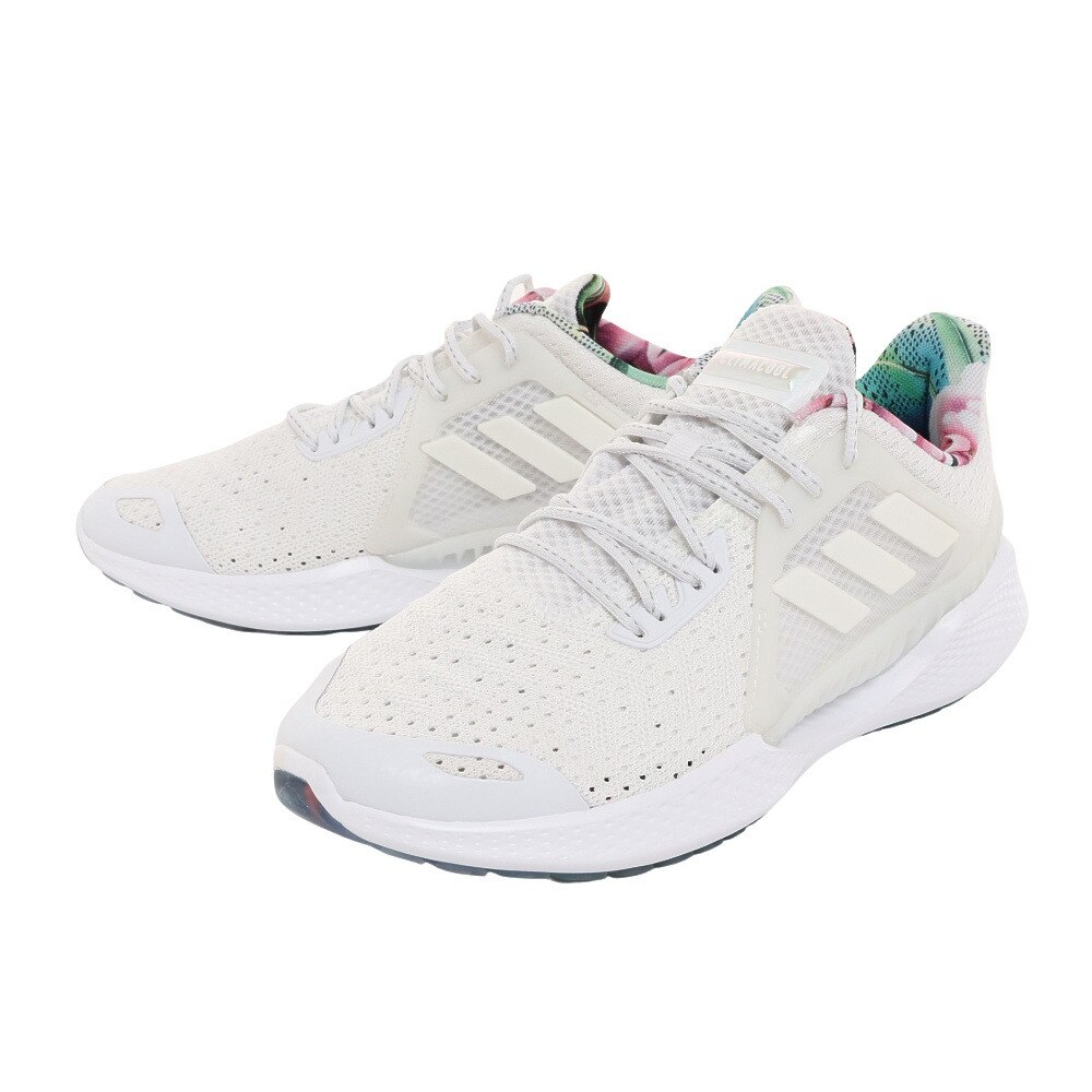 アディダス（adidas）（レディース）クライマクール ベント 白 ホワイト FZ2406 スポーツシューズ 通学 学生 ランニングシューズ 通気性 シンプル カジュアル