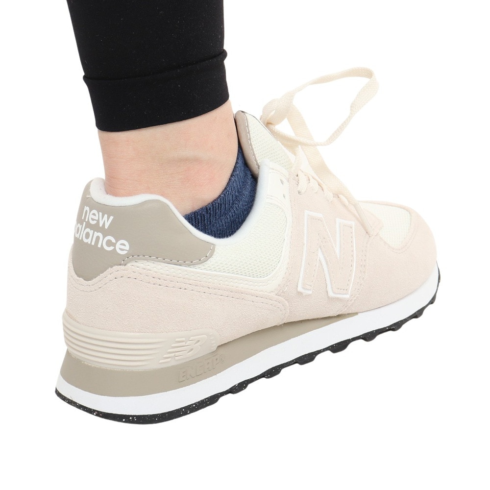 ニューバランス（new balance）（レディース）574 ライトグレー オフホワイト U574SE2 D スニーカー スポーツシューズ カジュアル  スエード メッシュ エコ 靴