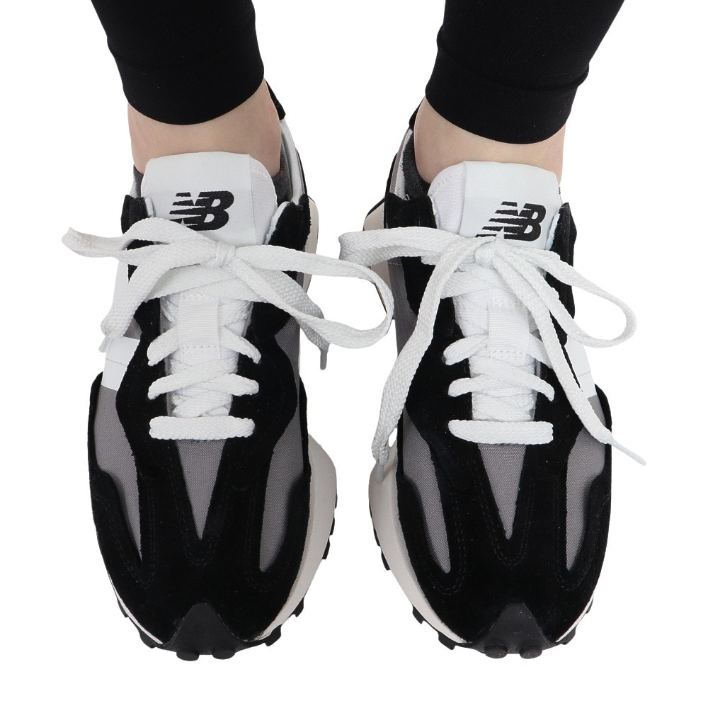 ニューバランス（new balance）（レディース）スニーカー 327 EC ブラック U327WECD スポーツ カジュアル シューズ スエード 普段履き タウン 