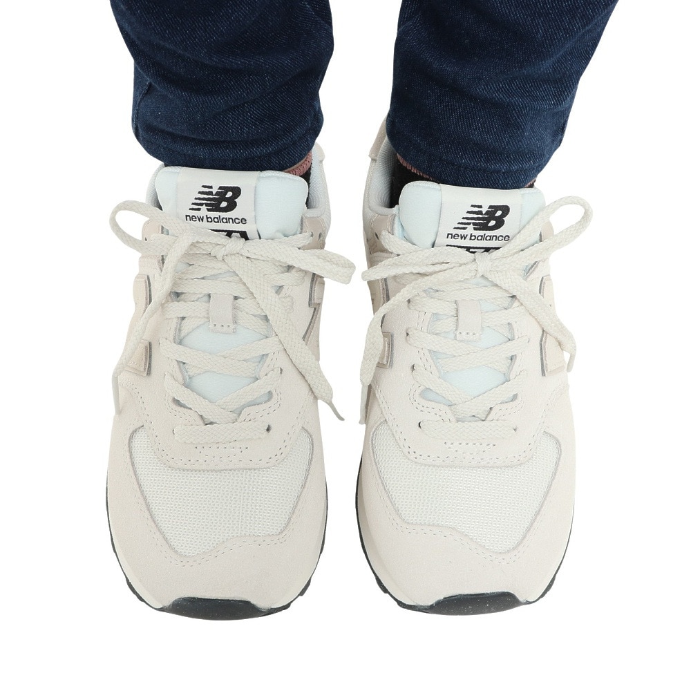 ニューバランス（new balance）（レディース）スニーカー 574 OF2 オフホワイト U574OF2D スポーツ タウン シューズ スエード 普段履き カジュアル 登校 通勤