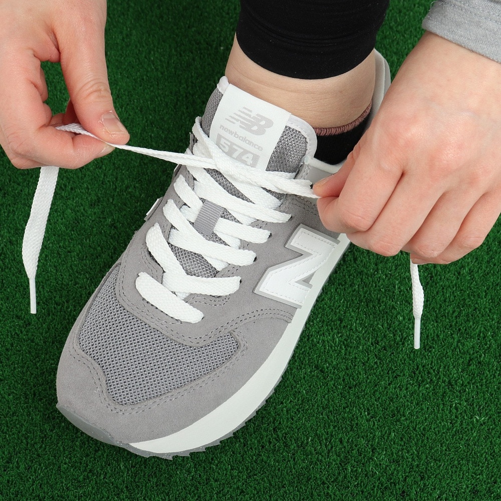 ニューバランス（new balance）（レディース）スニーカー 574+ SD グレー WL574ZSDB スポーツ タウン シューズ 厚底 スエード 普段履き カジュアル 登校