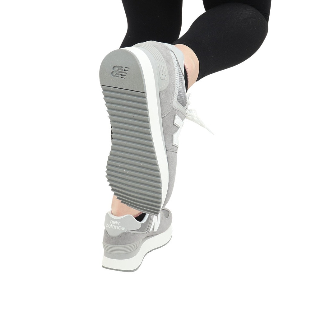 ニューバランス（new balance）（レディース）スニーカー 574+ SD グレー WL574ZSDB スポーツ タウン シューズ 厚底 スエード 普段履き カジュアル 登校