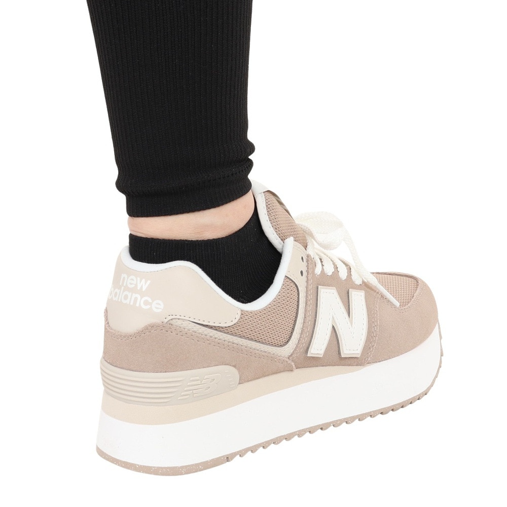 ニューバランス（new balance）（レディース）スニーカー 574+ WL574Z SM B ベージュ スポーツ カジュアル シューズ タウン 通勤 日常履き 厚底