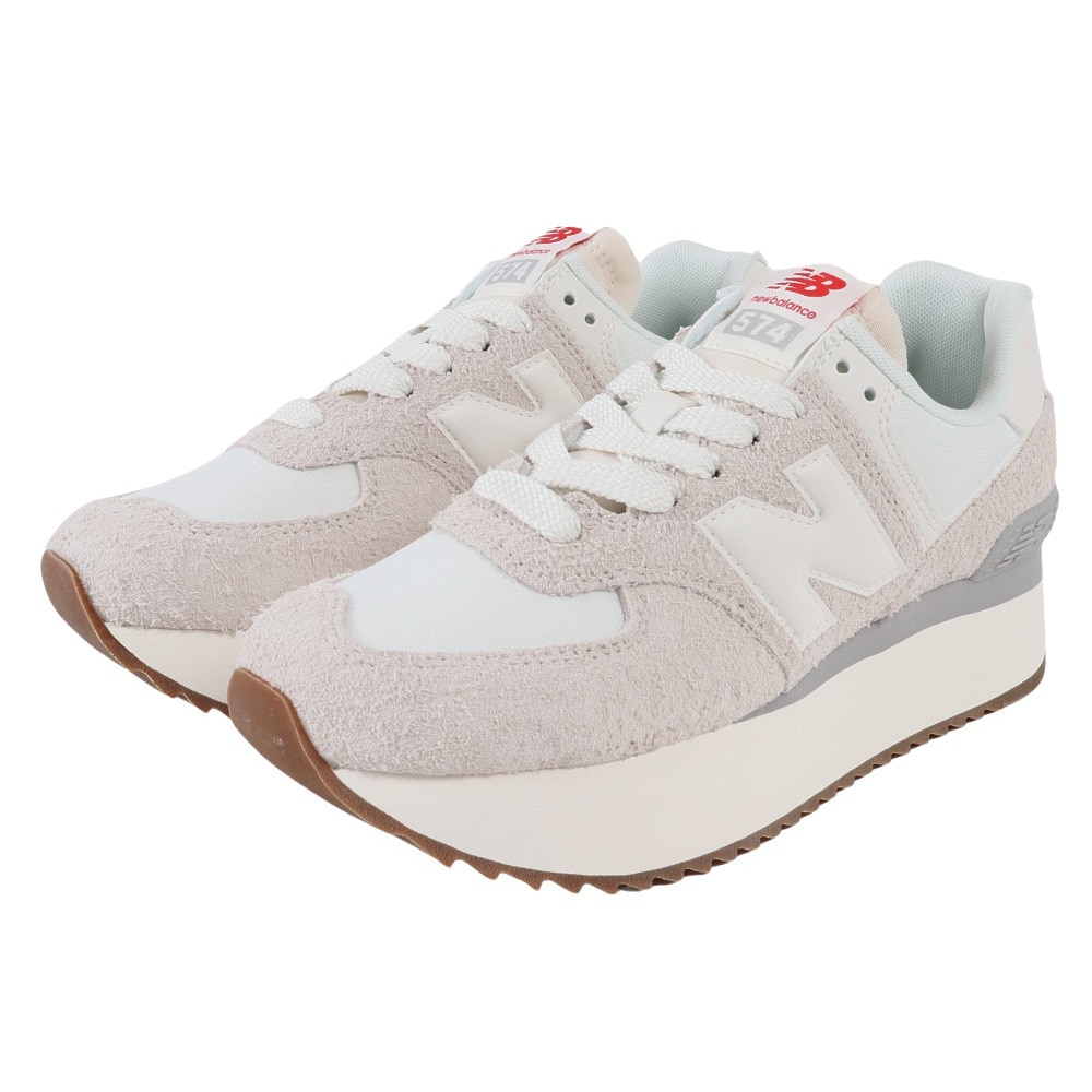 ニューバランス（new balance）（レディース）スニーカー 574+ WL574ZQDB WL574 ZQD B 厚底 グレー ベージュ