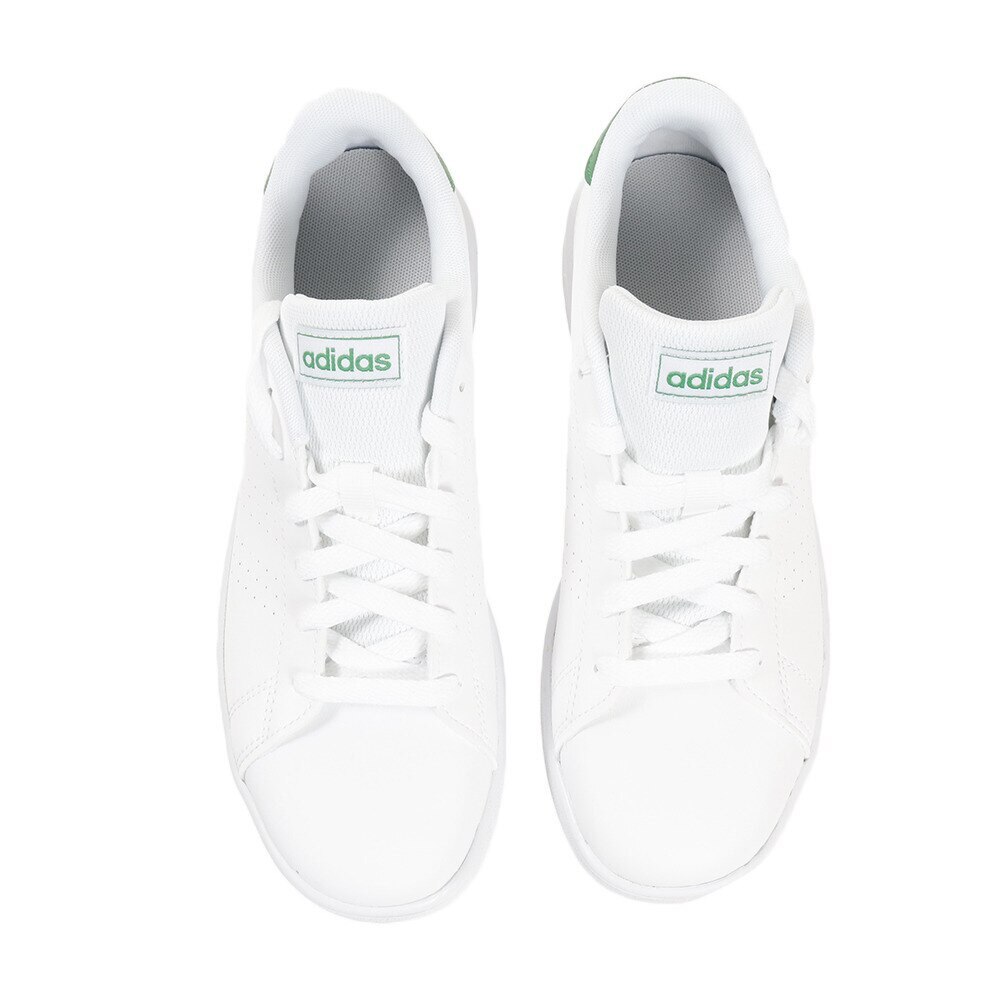 アディダス（adidas）（レディース、キッズ）アドバンコート K 白 ホワイト グリーン EF0213 スニーカー 通学 カジュアル シンプル 運動靴 アウトドア