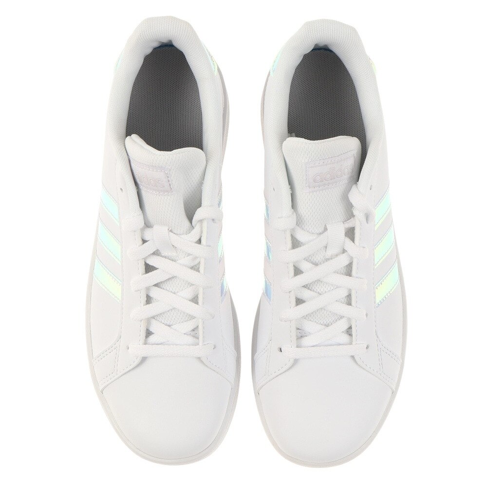 アディダス アディダス Adidas キッズ グランドコート 白 ホワイト オーロラ Fw1274 通学 学生 スニーカー スポーツシューズ キッズ マラソン 軽量 キラキラ ひも靴 マリン ウィンタースポーツ用品はヴィクトリア