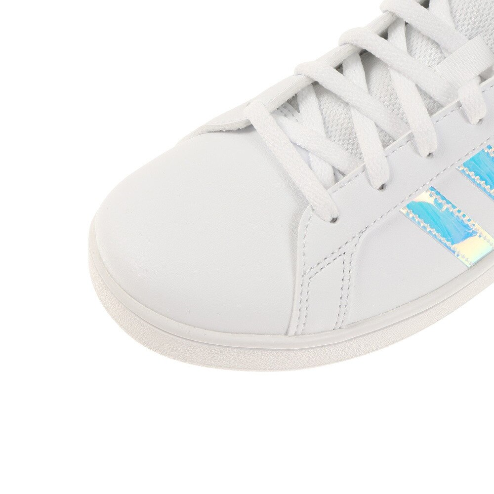 アディダス アディダス Adidas キッズ グランドコート 白 ホワイト オーロラ Fw1274 通学 学生 スニーカー スポーツシューズ キッズ マラソン 軽量 キラキラ ひも靴 マリン ウィンタースポーツ用品はヴィクトリア